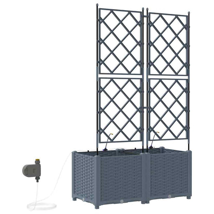 Garden Planter 2 pcs LiGht Grey 80 x 40 x 142 cm PP