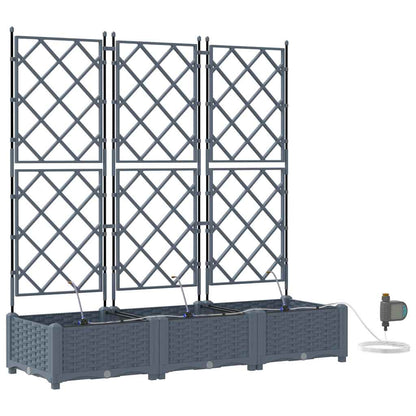 Garden Planter 3 pcs LiGht Grey 120 x 40 x 126 cm PP