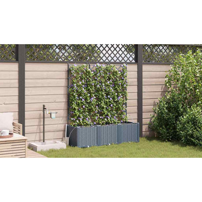 Garden Planter 3 pcs LiGht Grey 120 x 40 x 142 cm PP