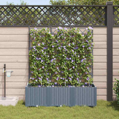 Garden Planter 3 pcs LiGht Grey 120 x 40 x 142 cm PP