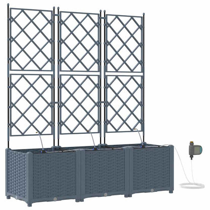 Garden Planter 3 pcs LiGht Grey 120 x 40 x 142 cm PP