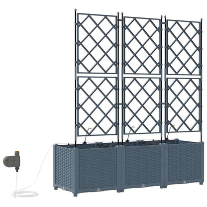 Garden Planter 3 pcs LiGht Grey 120 x 40 x 142 cm PP