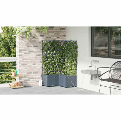 Garden Planter 3 pcs LiGht Grey 80 x 80 x 142 cm PP
