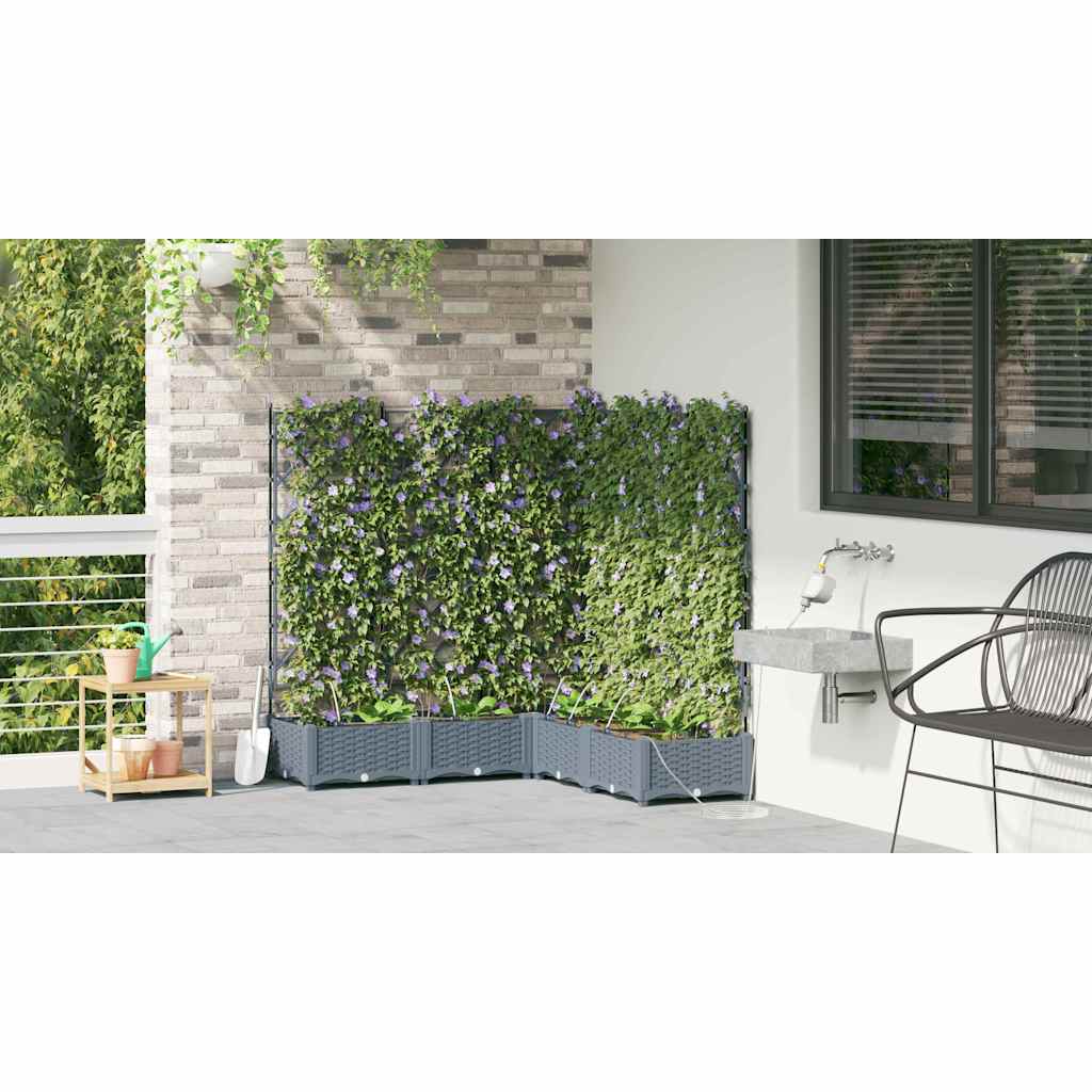 Garden Planter 5 pcs LiGht Grey 120 x 120 x 126 cm PP