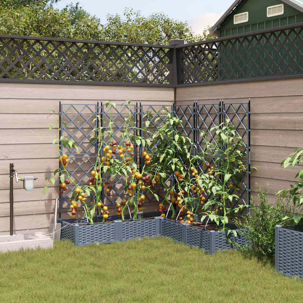 Garden Planter 5 pcs LiGht Grey 120 x 120 x 126 cm PP