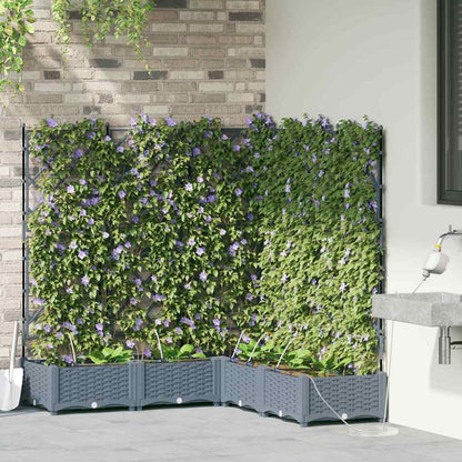 Garden Planter 5 pcs LiGht Grey 120 x 120 x 126 cm PP