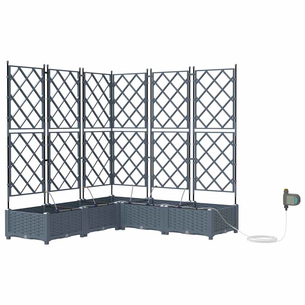 Garden Planter 5 pcs LiGht Grey 120 x 120 x 126 cm PP