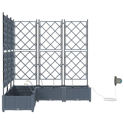 Garden Planter 5 pcs LiGht Grey 120 x 120 x 126 cm PP