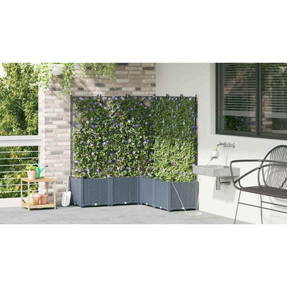 Garden Planter 5 pcs LiGht Grey 120 x 120 x 142 cm PP