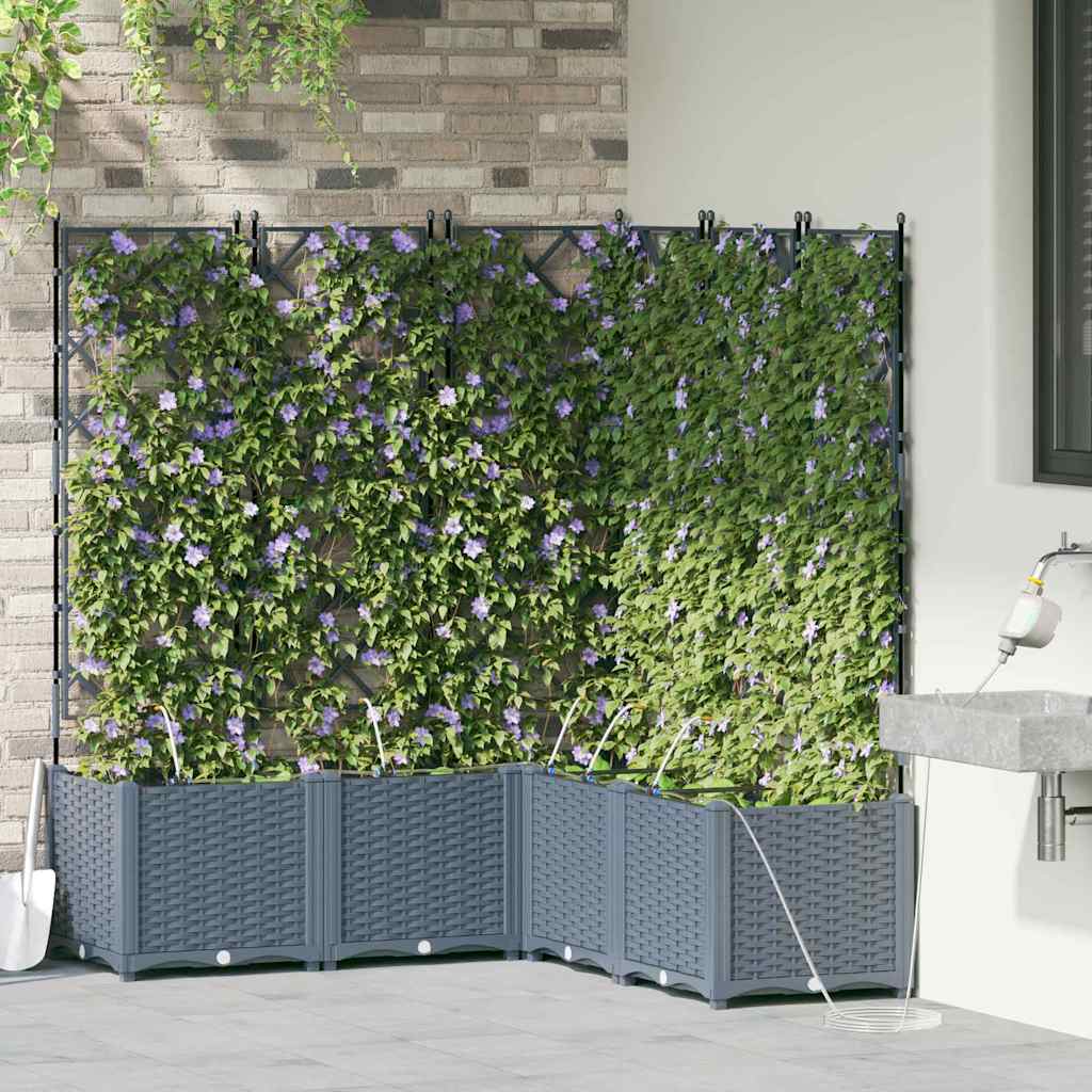 Garden Planter 5 pcs LiGht Grey 120 x 120 x 142 cm PP