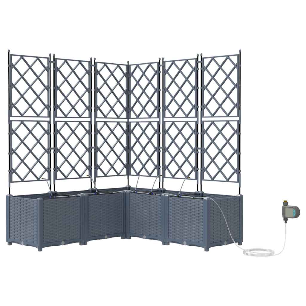Garden Planter 5 pcs LiGht Grey 120 x 120 x 142 cm PP