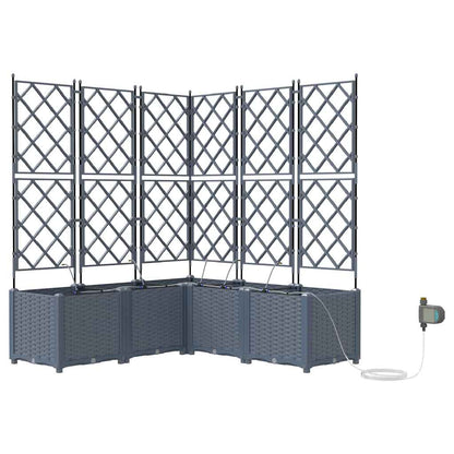 Garden Planter 5 pcs LiGht Grey 120 x 120 x 142 cm PP