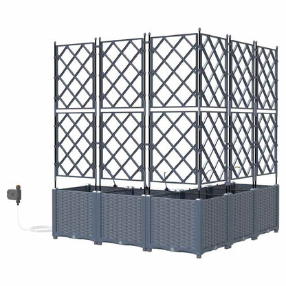Garden Planter 5 pcs LiGht Grey 120 x 120 x 142 cm PP