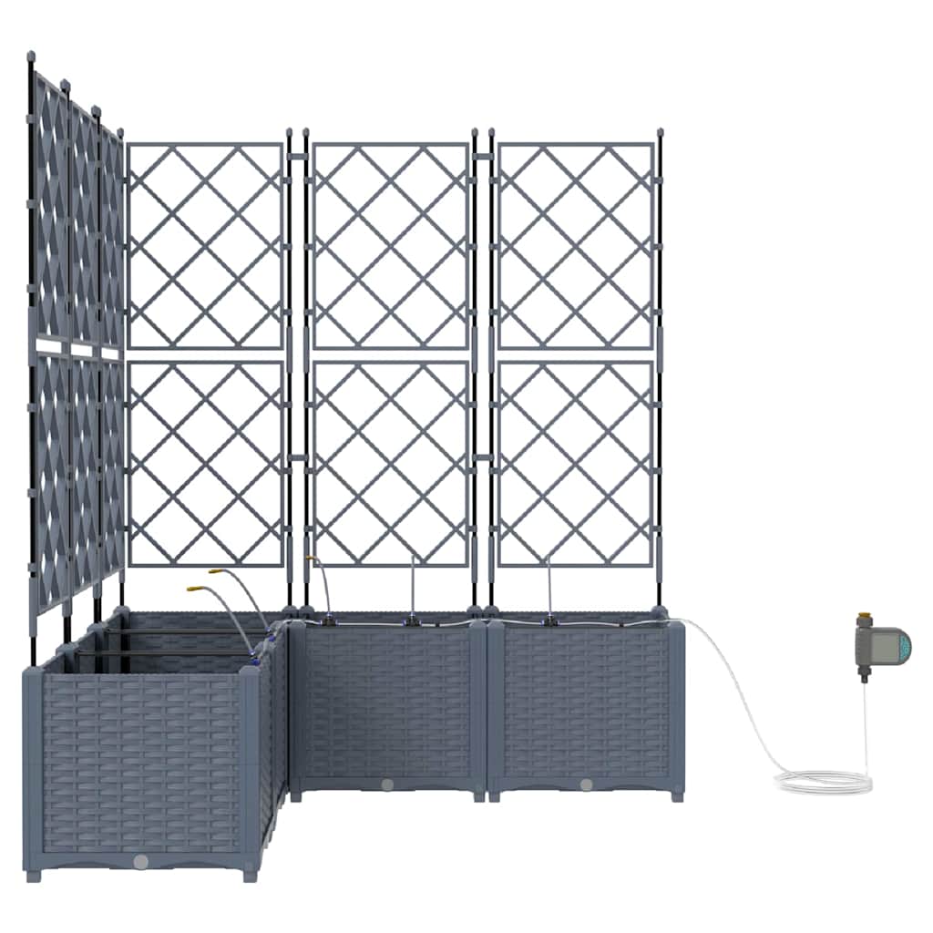 Garden Planter 5 pcs LiGht Grey 120 x 120 x 142 cm PP