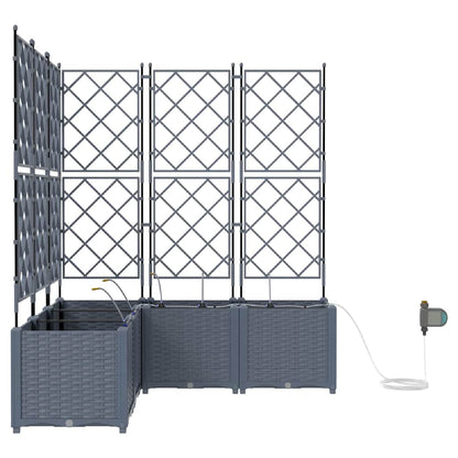 Garden Planter 5 pcs LiGht Grey 120 x 120 x 142 cm PP