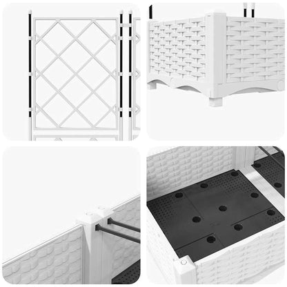 Garden Planter 3 pcs White 47.24 x 15.75 x 49.41 in Plastic