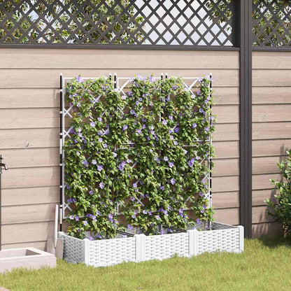 Garden Planter 3 pcs White 47.24 x 15.75 x 49.41 in Plastic