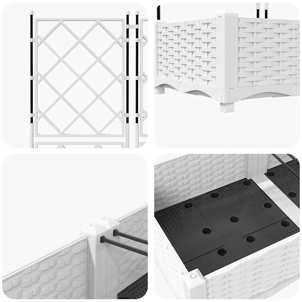 Garden Planter 5 pcs White 120 x 120 x 125.5 cm PP