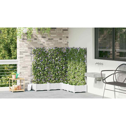 Garden Planter 5 pcs White 120 x 120 x 125.5 cm PP