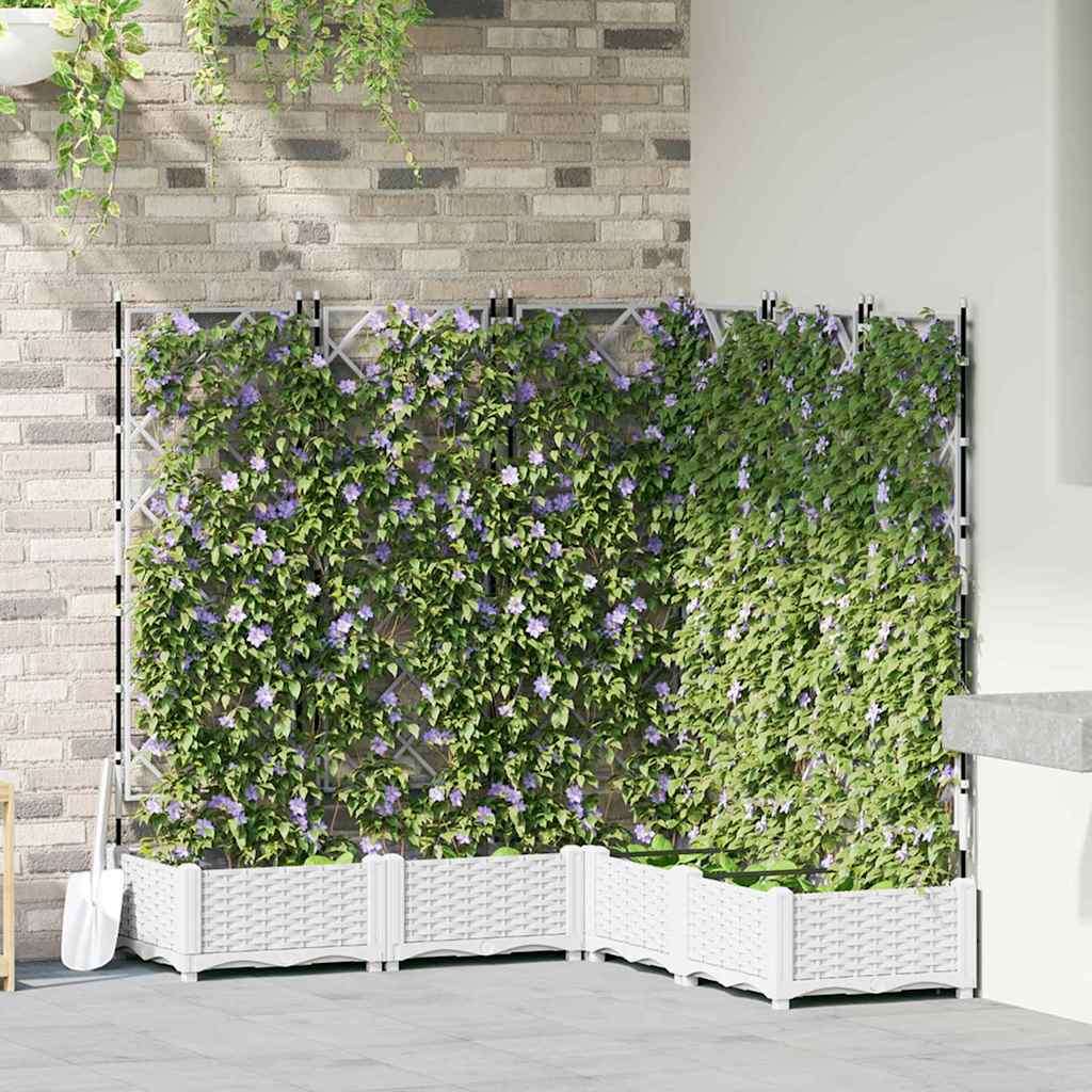 Garden Planter 5 pcs White 120 x 120 x 125.5 cm PP