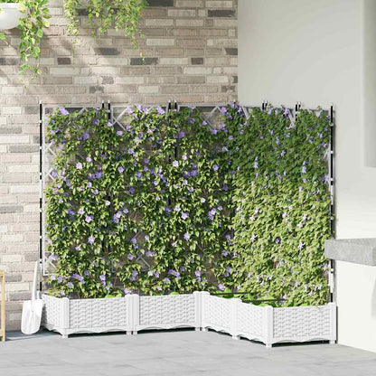 Garden Planter 5 pcs White 120 x 120 x 125.5 cm PP