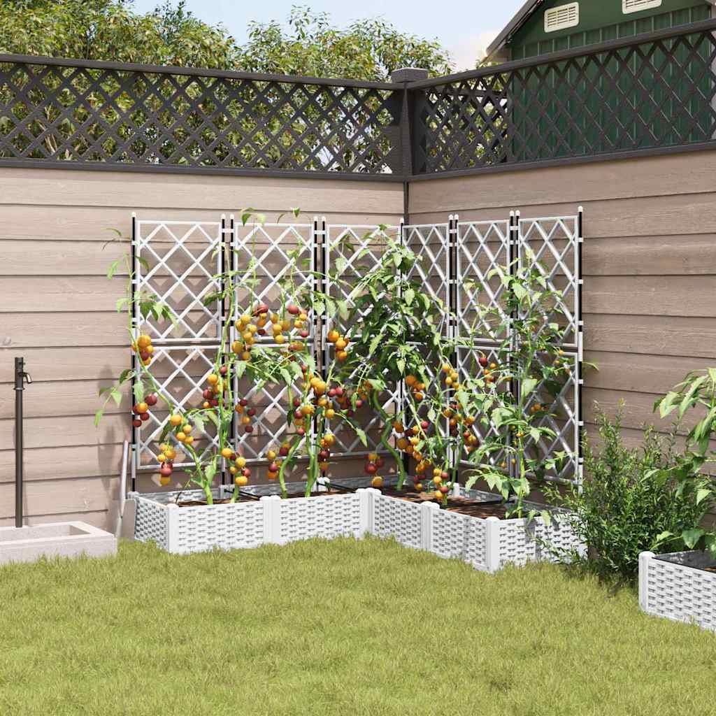 Garden Planter 5 pcs White 120 x 120 x 125.5 cm PP