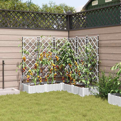 Garden Planter 5 pcs White 120 x 120 x 125.5 cm PP