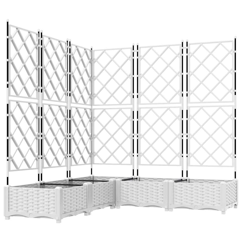 Garden Planter 5 pcs White 120 x 120 x 125.5 cm PP