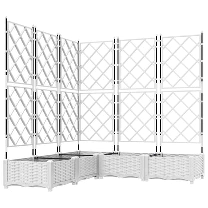 Garden Planter 5 pcs White 120 x 120 x 125.5 cm PP