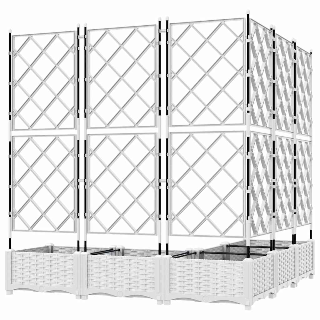 Garden Planter 5 pcs White 120 x 120 x 125.5 cm PP