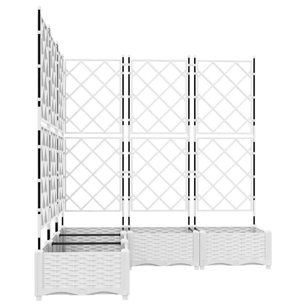 Garden Planter 5 pcs White 120 x 120 x 125.5 cm PP
