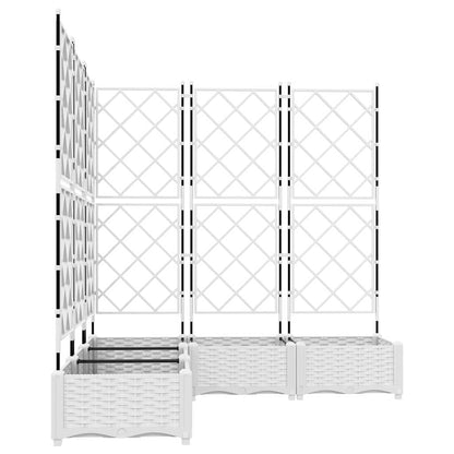 Garden Planter 5 pcs White 120 x 120 x 125.5 cm PP