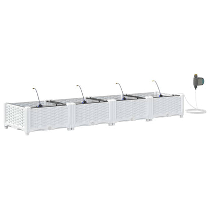 Garden Planter 4 pcs White 160 x 40 x 22 cm PP