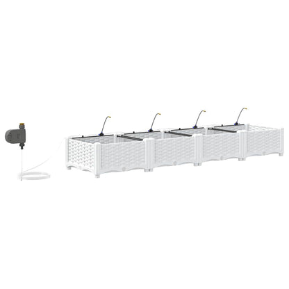 Garden Planter 4 pcs White 160 x 40 x 22 cm PP