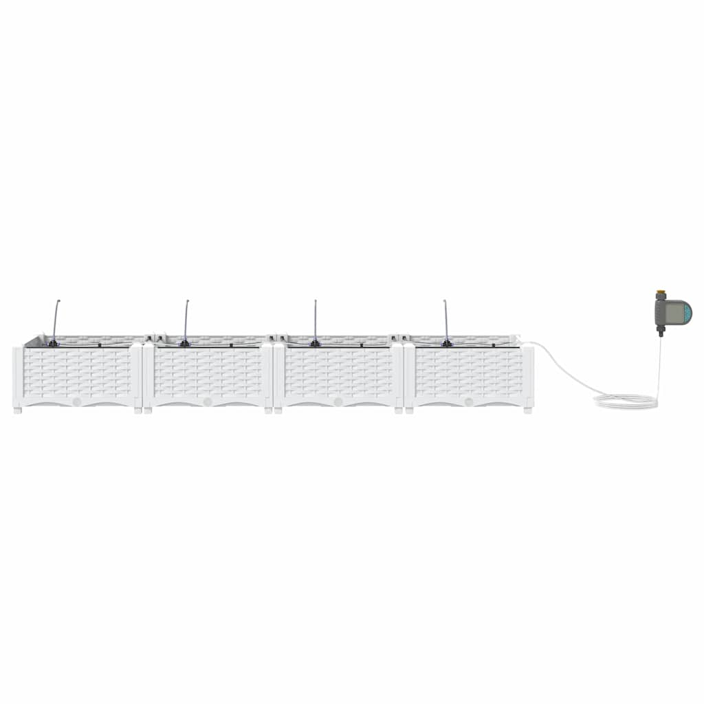 Garden Planter 4 pcs White 160 x 40 x 22 cm PP