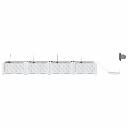 Garden Planter 4 pcs White 160 x 40 x 22 cm PP