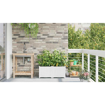 Garden Planter 2 pcs White 80 x 40 x 37.5 cm PP