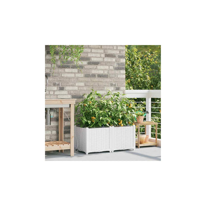 Garden Planter 2 pcs White 80 x 40 x 37.5 cm PP