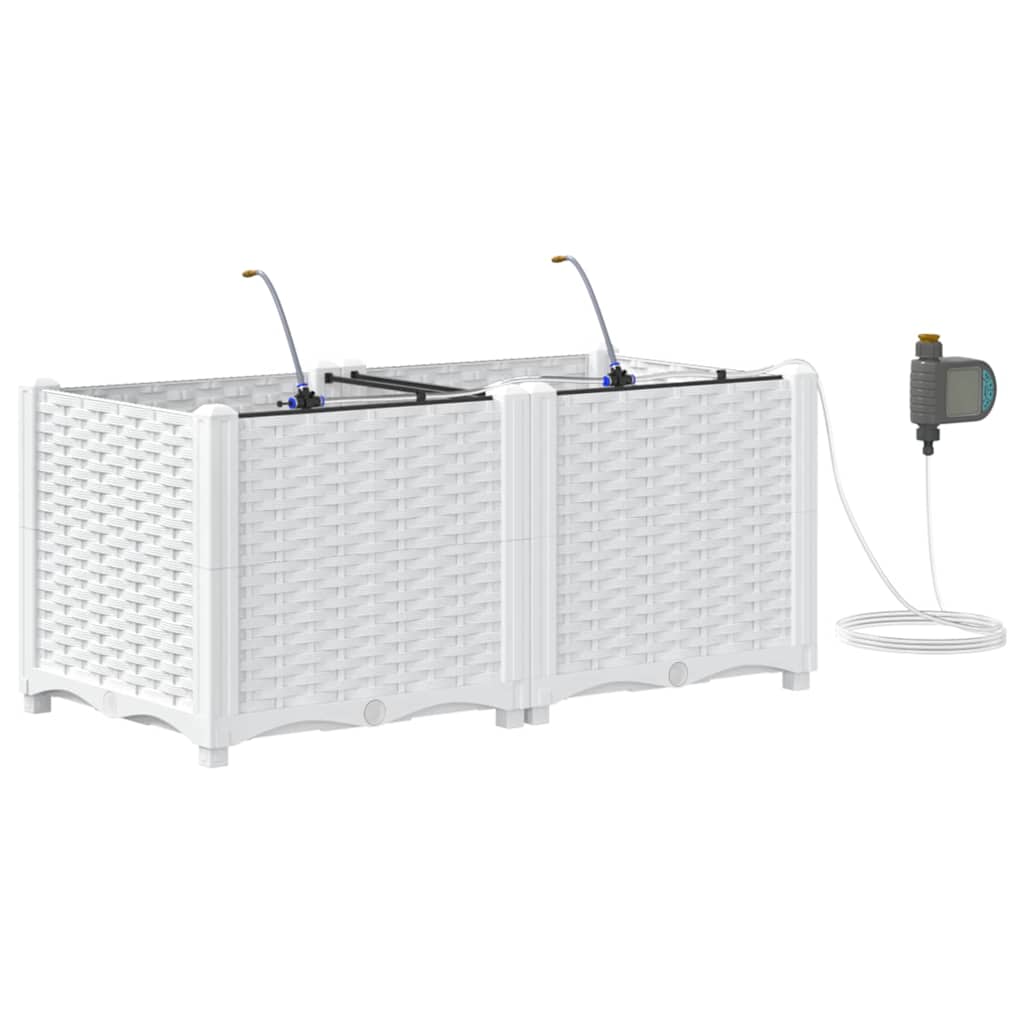 Garden Planter 2 pcs White 80 x 40 x 37.5 cm PP