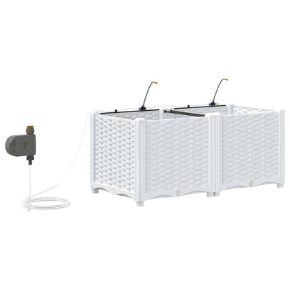 Garden Planter 2 pcs White 80 x 40 x 37.5 cm PP