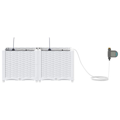Garden Planter 2 pcs White 80 x 40 x 37.5 cm PP