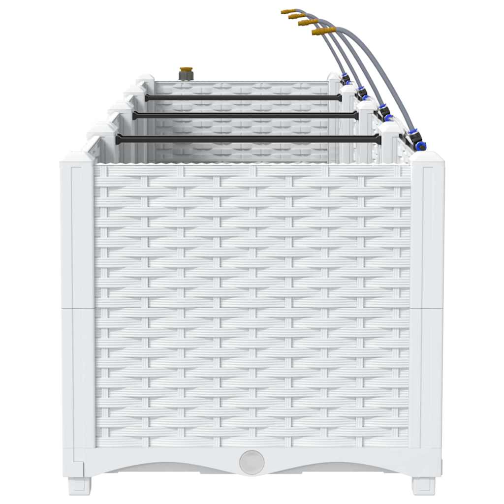 Garden Planter 3 pcs White 120 x 40 x 37.5 cm PP