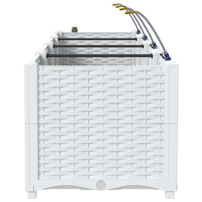 Garden Planter 3 pcs White 120 x 40 x 37.5 cm PP
