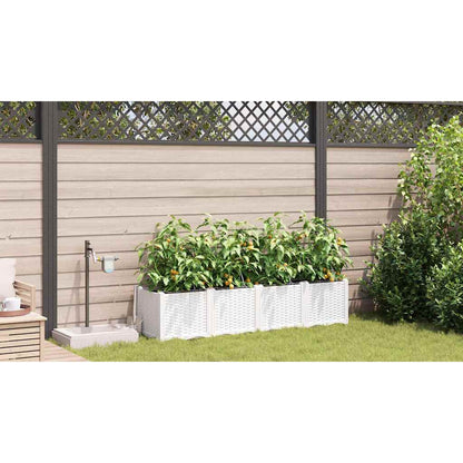 Garden Planter 4 pcs White 160 x 40 x 37.5 cm PP