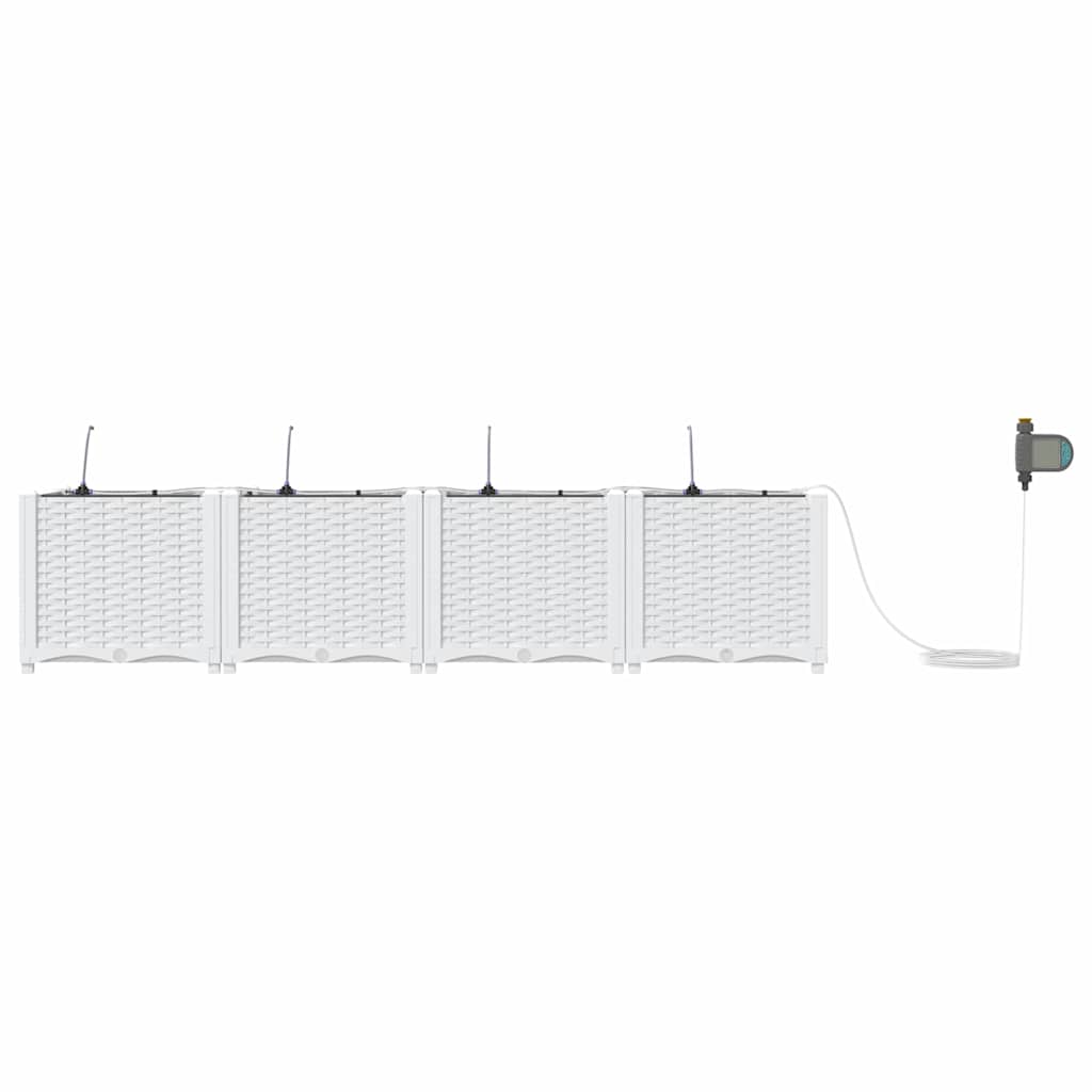 Garden Planter 4 pcs White 160 x 40 x 37.5 cm PP