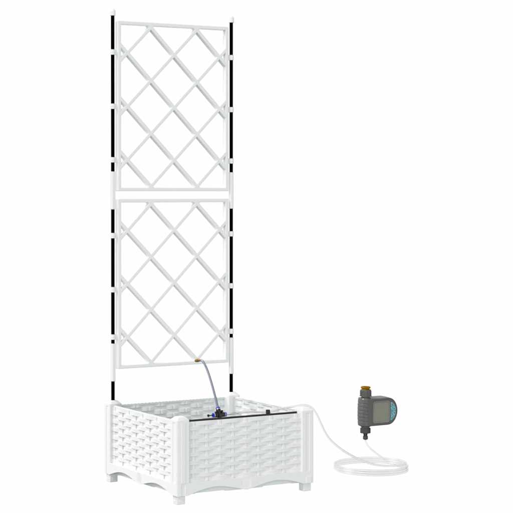 Garden Planter White 40 x 40 x 126 cm PP
