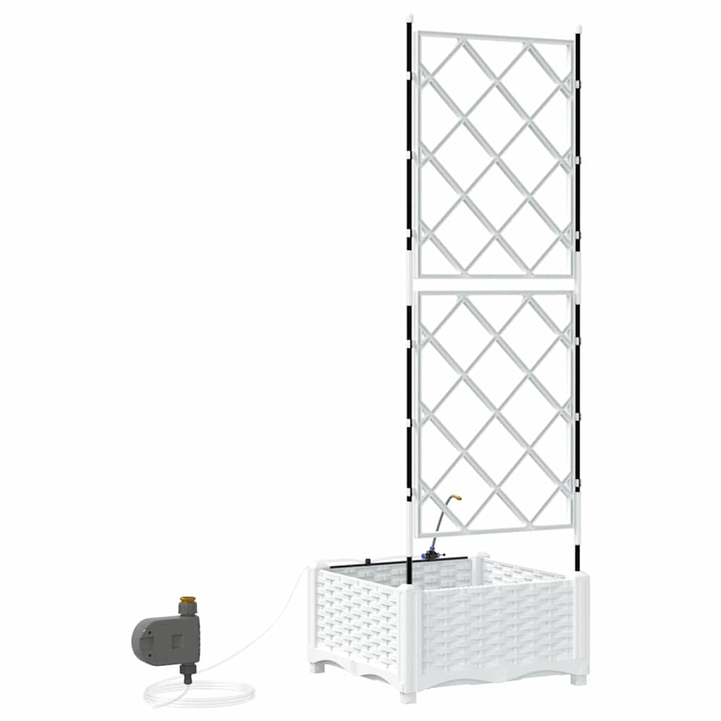Garden Planter White 40 x 40 x 126 cm PP