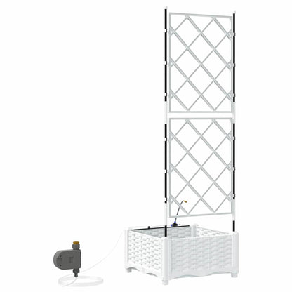 Garden Planter White 40 x 40 x 126 cm PP