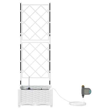 Garden Planter White 40 x 40 x 126 cm PP
