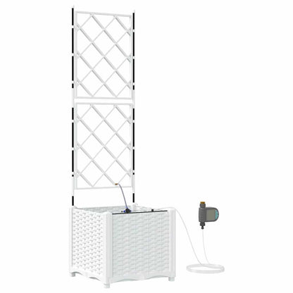 Garden Planter White 40 x 40 x 142 cm PP